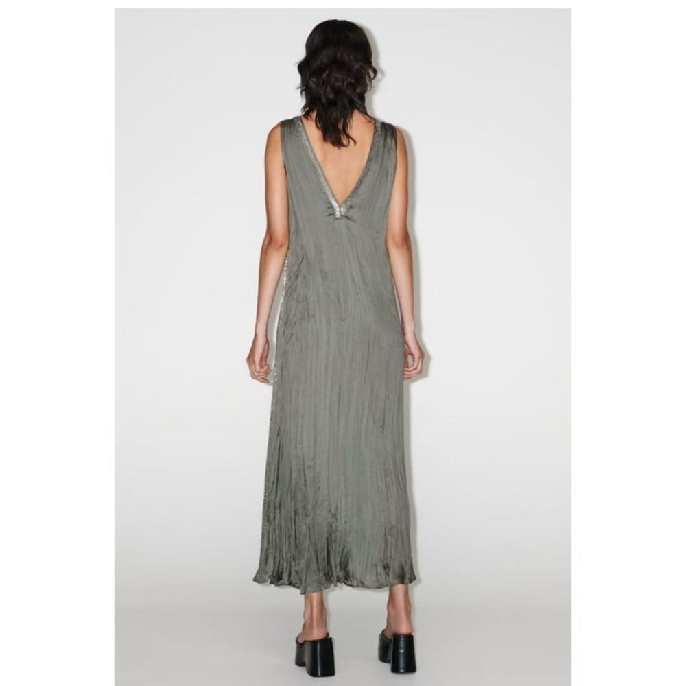 Zara Olive Green Maxi Dress - Picture 4 of 5